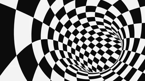 Black and white psychedelic optical illusion. Hypnotic animated background. Video stock 121713472