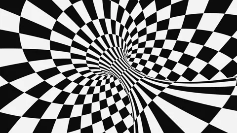 Black and white psychedelic optical illusion. Hypnotic animated background. Stock Footage 121713484
