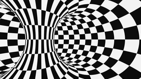 Black and white psychedelic optical illusion. Hypnotic animated background. Stock Footage 121713503