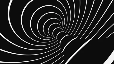Black and white psychedelic optical illusion. Hypnotic animated background. Stock Footage 121713567