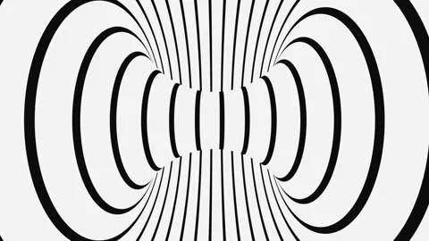 Black and white psychedelic optical illusion. Abstract hypnotic background. Stock Footage 122262641