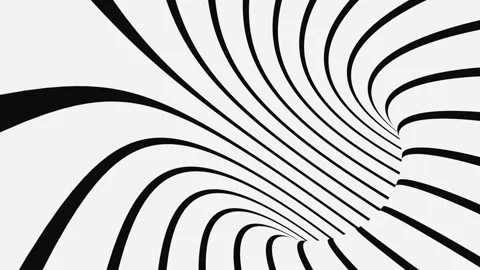 Black and white psychedelic optical illusion. Abstract hypnotic background. Video stock 122262651