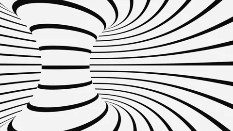 Black and white psychedelic optical illusion. Abstract hypnotic background. Stock Footage 122262671