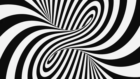 Black and white psychedelic optical illusion. Abstract hypnotic background. Stock Footage 122262684