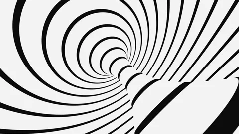 Black and white psychedelic optical illusion. Abstract hypnotic background. Stock Footage 122262701