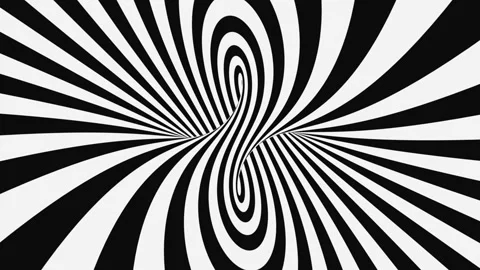 Black and white psychedelic optical illusion. Abstract hypnotic background. Stock Footage 122262849