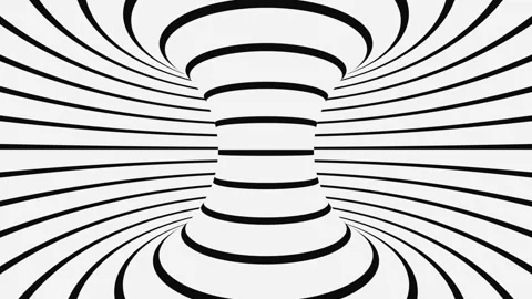 Black and white psychedelic optical illusion. Abstract hypnotic background. Stock Footage 122262911