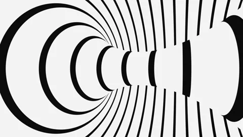 Black and white psychedelic optical illusion. Abstract hypnotic background. Stock Footage 122262922