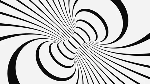 Black and white psychedelic optical illusion. Abstract hypnotic background. Stock Footage 122262942