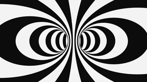 Black and white psychedelic optical illusion. Abstract hypnotic background. Video stock 122765529