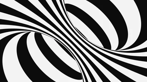 Black and white psychedelic optical illusion. Abstract hypnotic background. Video stock 122766608