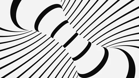 Black and white psychedelic optical illusion. Abstract hypnotic background. Video stock 122766924