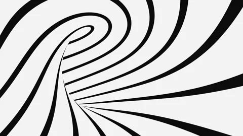 Black and white psychedelic optical illusion. Abstract hypnotic background. Stock Footage 122767000