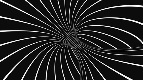 Black and white psychedelic optical illusion. Abstract hypnotic background. Stock Footage 122767010