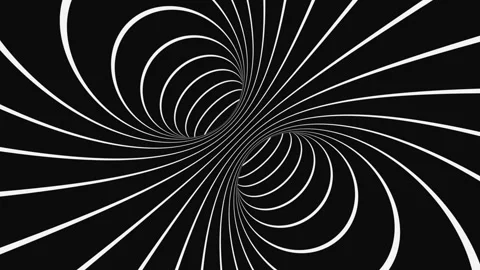 Black and white psychedelic optical illusion. Abstract hypnotic background. Stock Footage 122767057
