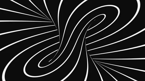 Black and white psychedelic optical illusion. Abstract hypnotic background. Stock Footage 122767125