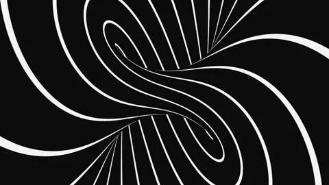 Black and white psychedelic optical illusion. Abstract hypnotic background. Stock Footage 122767168