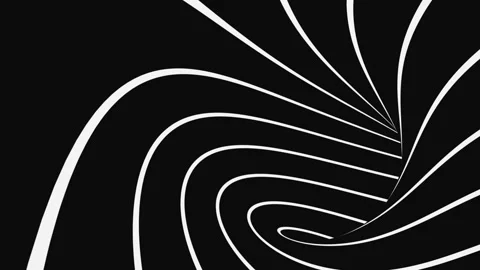 Black and white psychedelic optical illusion. Abstract hypnotic background. Stock Footage 122767365