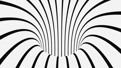 Black and white psychedelic optical illusion. Abstract hypnotic background. Stock Footage 122767474