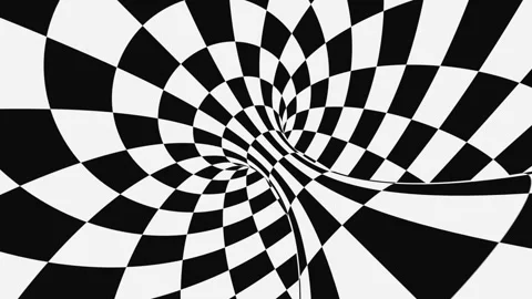 Black and white psychedelic optical illusion. Abstract hypnotic background. Stock Footage 122767510