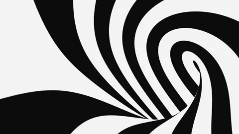 Black and white psychedelic optical illusion. Abstract hypnotic background. Stock Footage 122767575