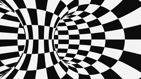 Black and white psychedelic optical illusion. Abstract hypnotic background. Stock Footage 122767778
