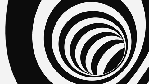 Black and white psychedelic optical illusion. Abstract hypnotic background. Stock Footage 123313103