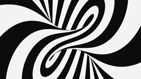 Black and white psychedelic optical illusion. Abstract hypnotic background. Stock Footage 123313177