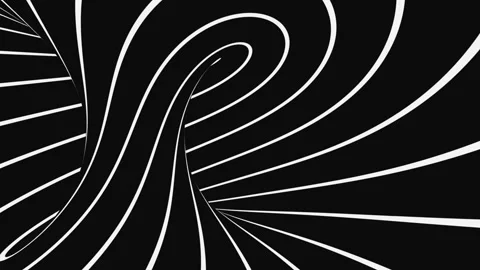 Black and white psychedelic optical illusion. Abstract hypnotic background. Video stock 123313188