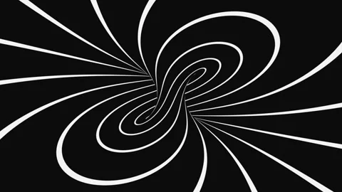 Black and white psychedelic optical illusion. Abstract hypnotic background. Stock Footage 123313318