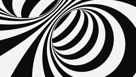 Black and white psychedelic optical illusion. Abstract hypnotic background. Stock Footage 123313554