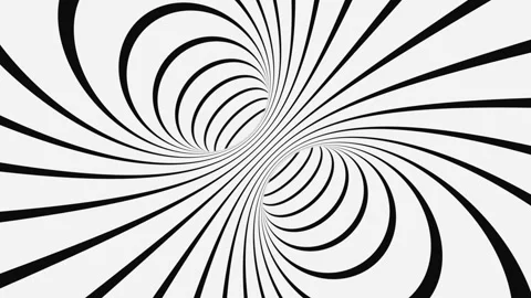 Black and white psychedelic optical illusion. Abstract hypnotic background. Stock Footage 123314159
