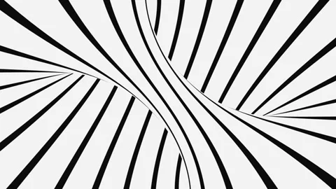 Black and white psychedelic optical illusion. Abstract hypnotic background. Stock Footage 123314210