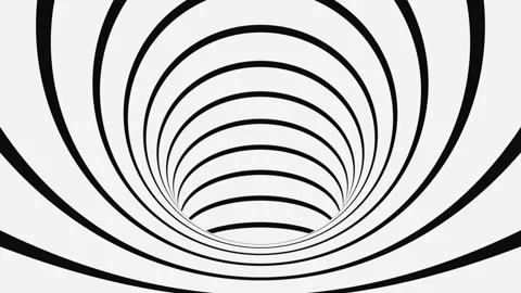 Black and white psychedelic optical illusion. Abstract hypnotic background. Stock Footage 123314292