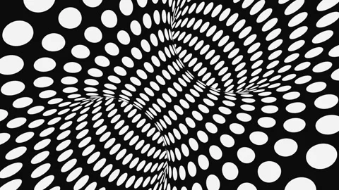 Black and white psychedelic optical illusion. Abstract hypnotic background. Stock Footage 123314588