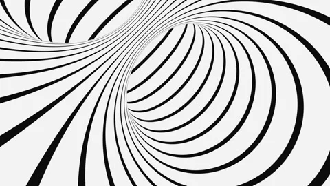 Black and white psychedelic optical illusion. Abstract hypnotic background. Stock Footage 124925900