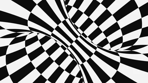 Black and white psychedelic optical illusion. Abstract hypnotic background. Stock Footage 124925943