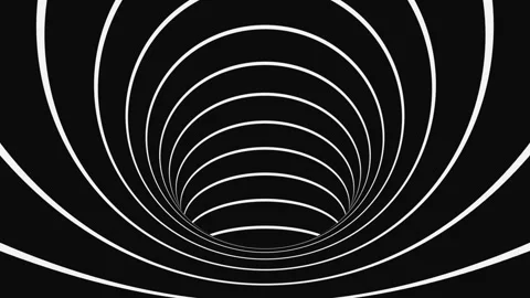 Black and white psychedelic optical illusion. Abstract hypnotic background. Stock Footage 124925953