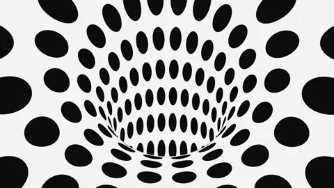 Black and white psychedelic optical illusion. Abstract hypnotic background. Video stock 124926338