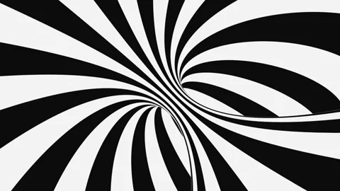 Black and white psychedelic optical illusion. Abstract hypnotic background. Stock Footage 124926416