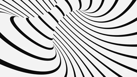 Black and white psychedelic optical illusion. Abstract hypnotic background. Stock Footage 124926430