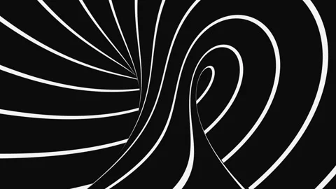 Black and white psychedelic optical illusion. Abstract hypnotic background. Stock Footage 124926438