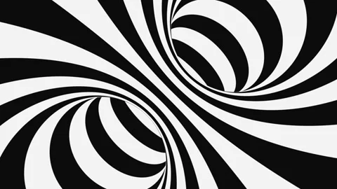 Black and white psychedelic optical illusion. Abstract hypnotic background. Stock Footage 125263283