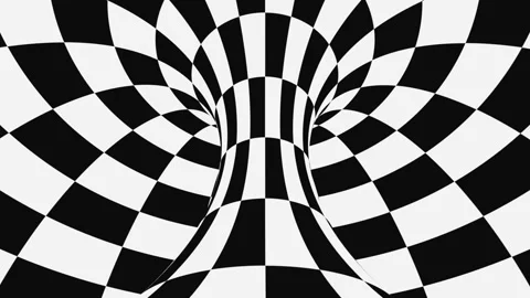 Black and white psychedelic optical illusion. Abstract hypnotic background. Stock Footage 125263309