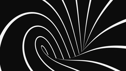 Black and white psychedelic optical illusion. Abstract hypnotic background. Stock Footage 125263326