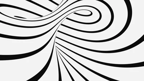 Black and white psychedelic optical illusion. Abstract hypnotic background. Stock Footage 125263487