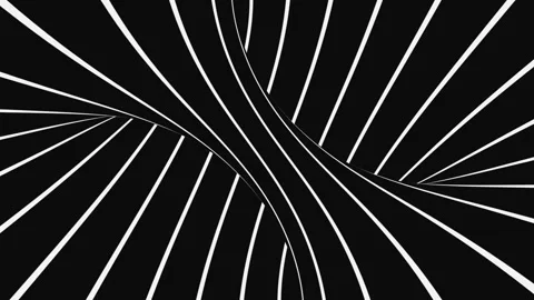 Black and white psychedelic optical illusion. Abstract hypnotic background. Stock Footage 125745286