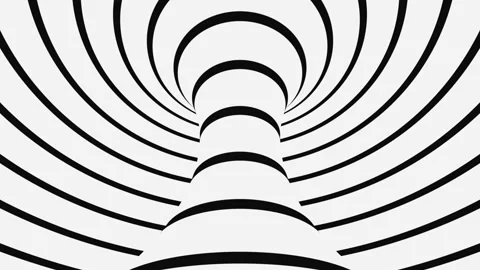 Black and white psychedelic optical illusion. Abstract hypnotic background. Stock Footage 125745305
