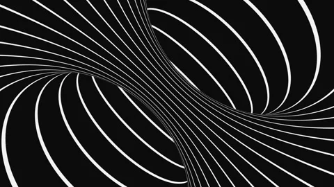 Black and white psychedelic optical illusion. Abstract hypnotic background. Stock Footage 125745340