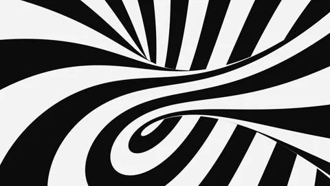 Black and white psychedelic optical illusion. Abstract hypnotic background. Stock Footage 125745398